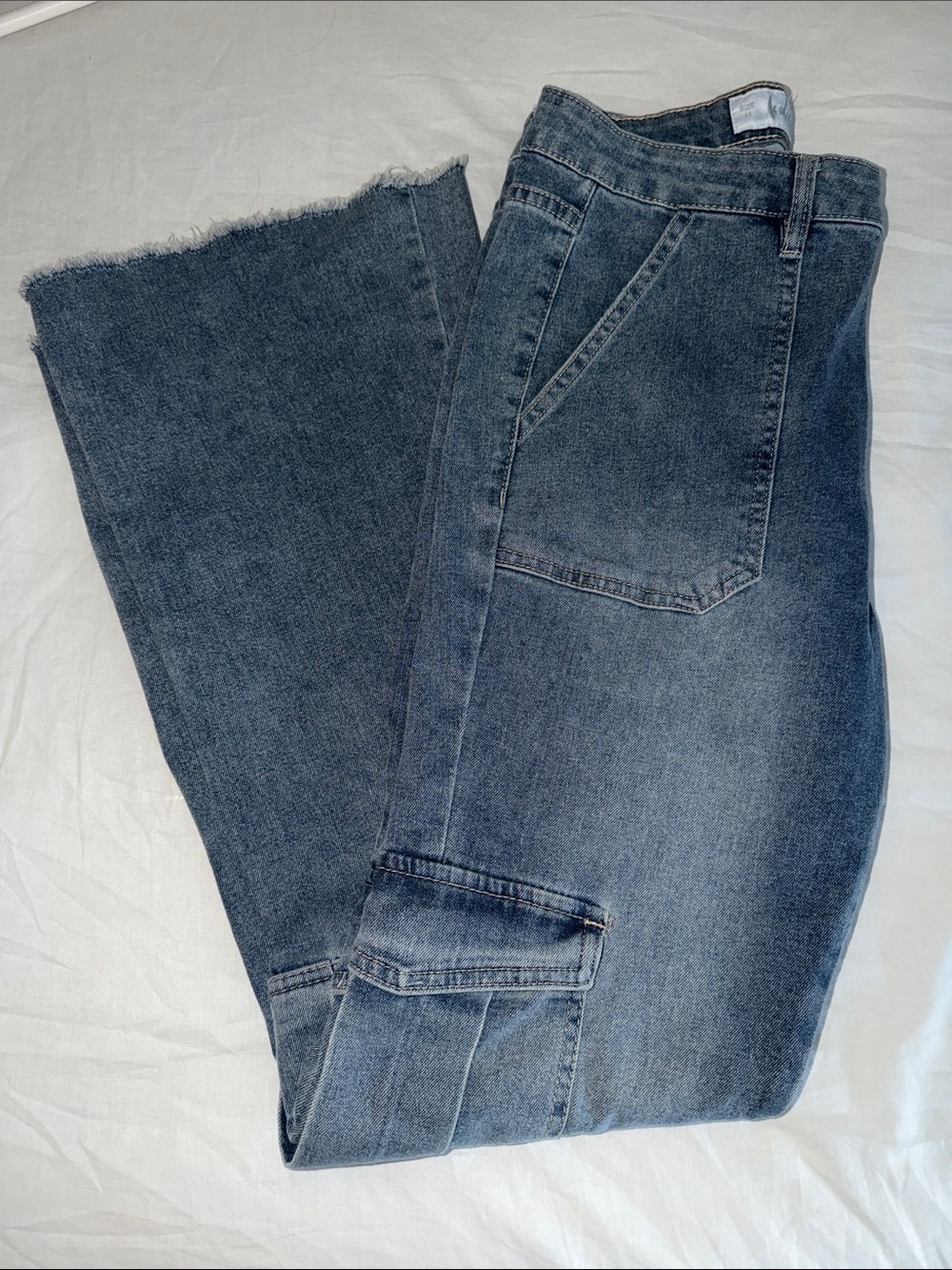 Indigo Rein Wide Leg Jeans in Washed Indigo Blue